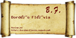 Bordás Flávia névjegykártya